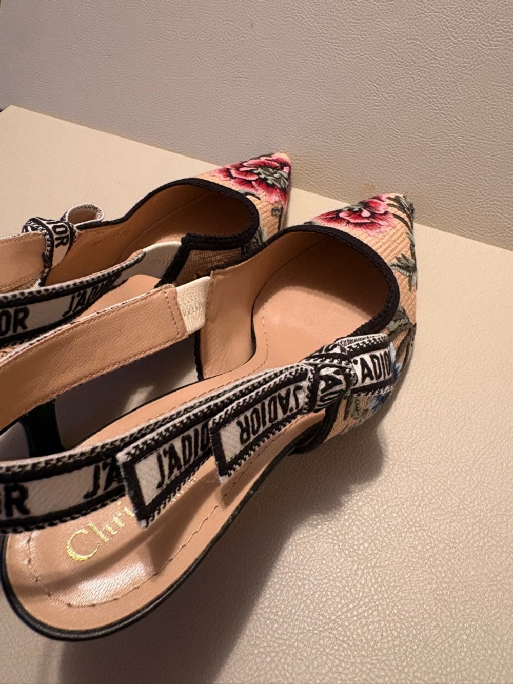 Christian Dior J’Adior Embroidered Slingback Pumps – Floral – Size 38 - Picture 6 of 11